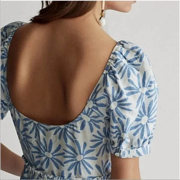 New Ralph Lauren Linen Long Floral Dress - Picture 4 of 16